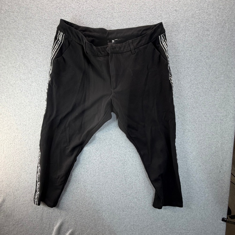 KUT from the Kloth Black Side Stripe Cropped Tapered Pants 16W SB20905G